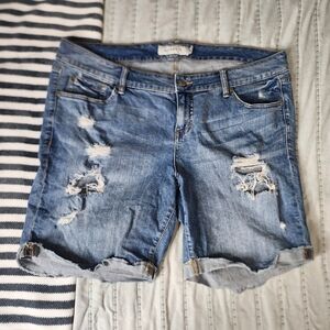 Torrid Light Blue Ripped Jean Shorts